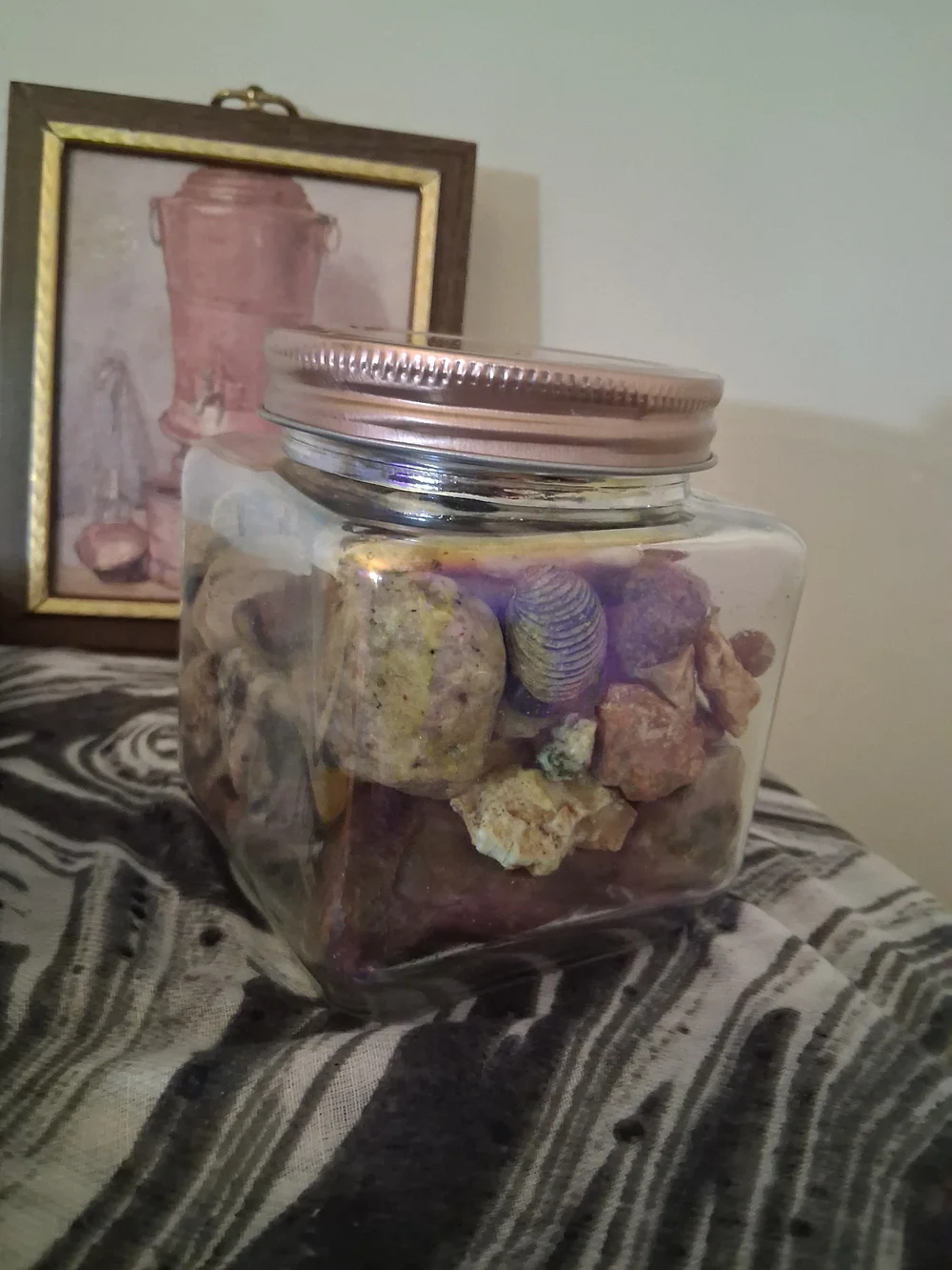 Glass Jar Filled With Beautiful Stones